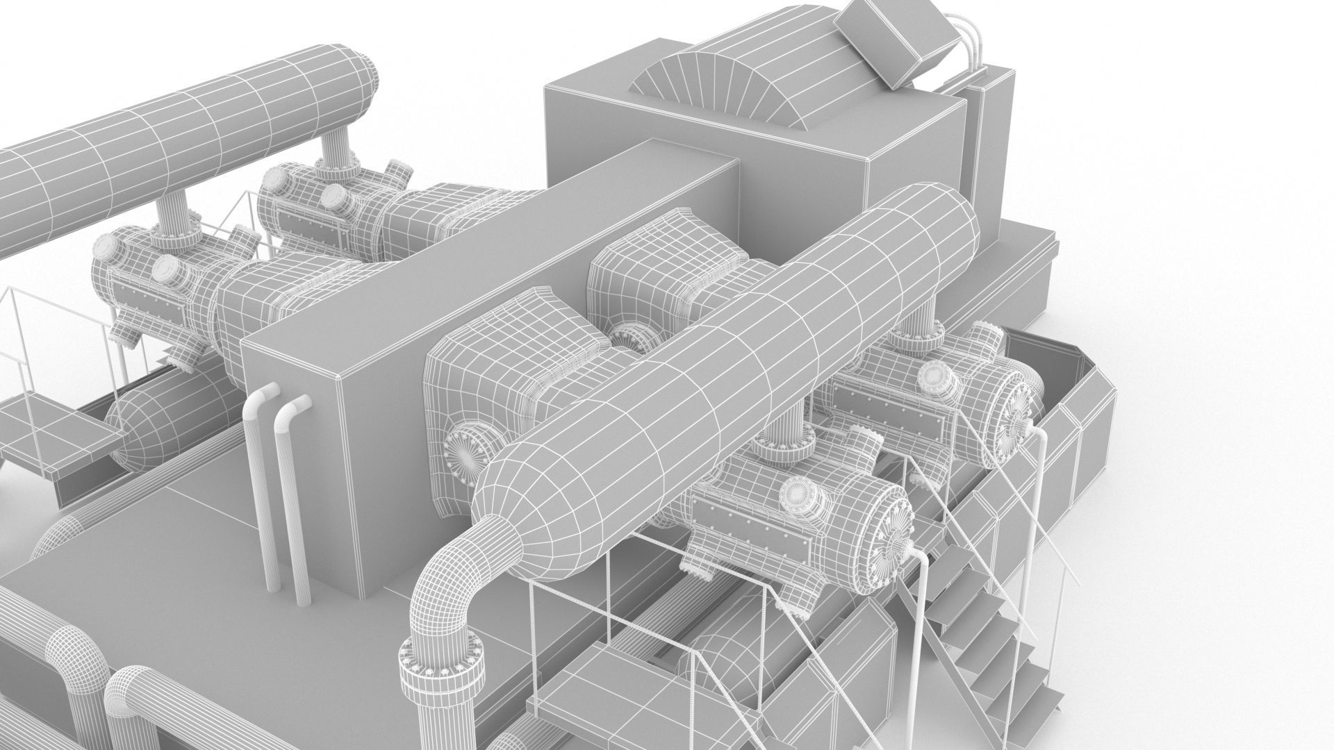 Indoor gas compressor Low-poly 3D model_7