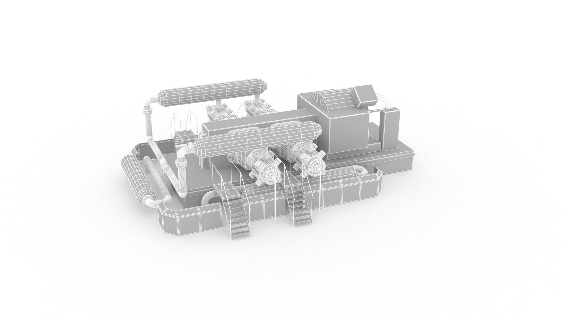 Indoor gas compressor Low-poly 3D model_8