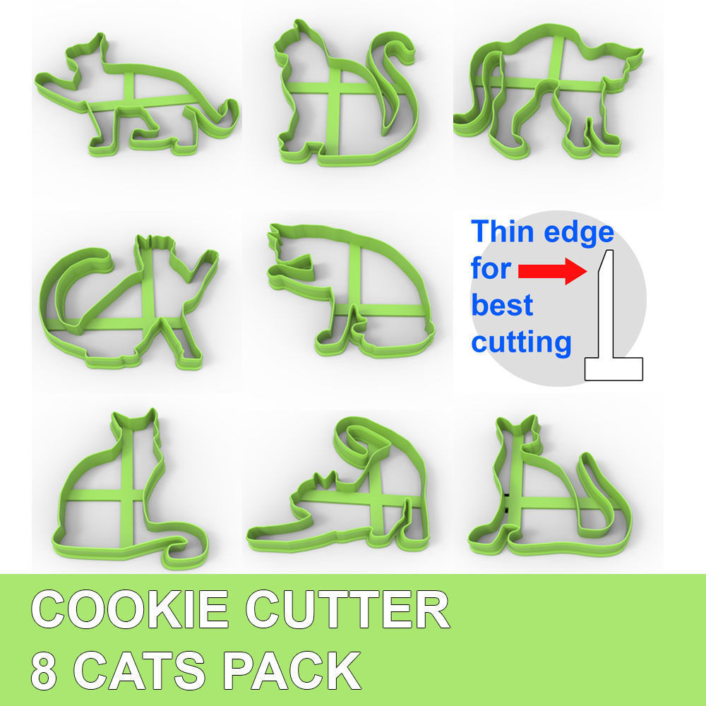 COOKIE CUTTER 8 CATS PACK 3D print model