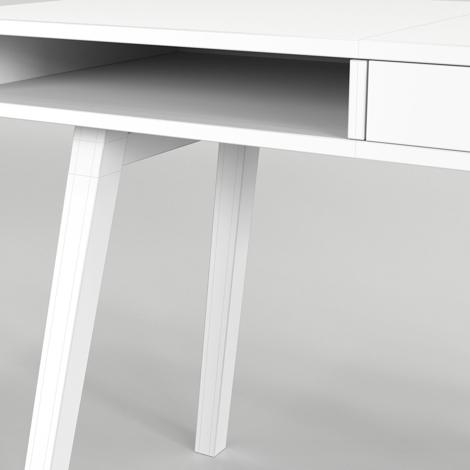 Scandinavian Desk 01 3D model_7