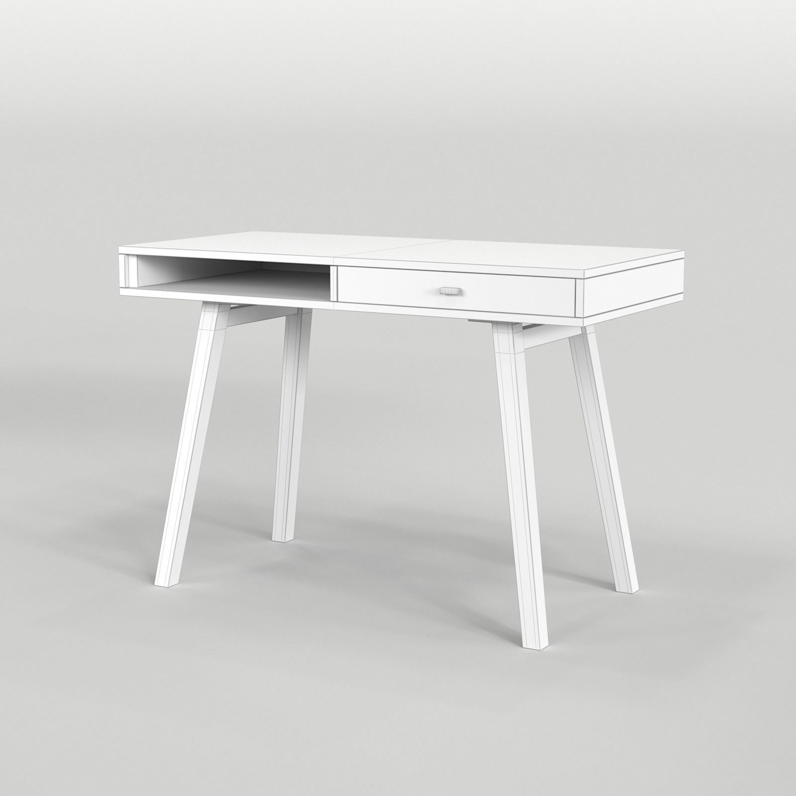 Scandinavian Desk 01 3D model_1