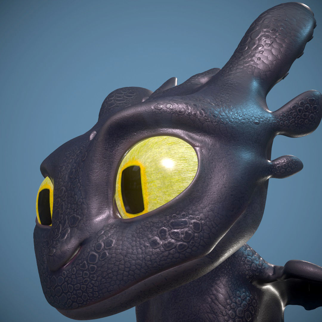 Baby Toothless Low-poly 3D model_6