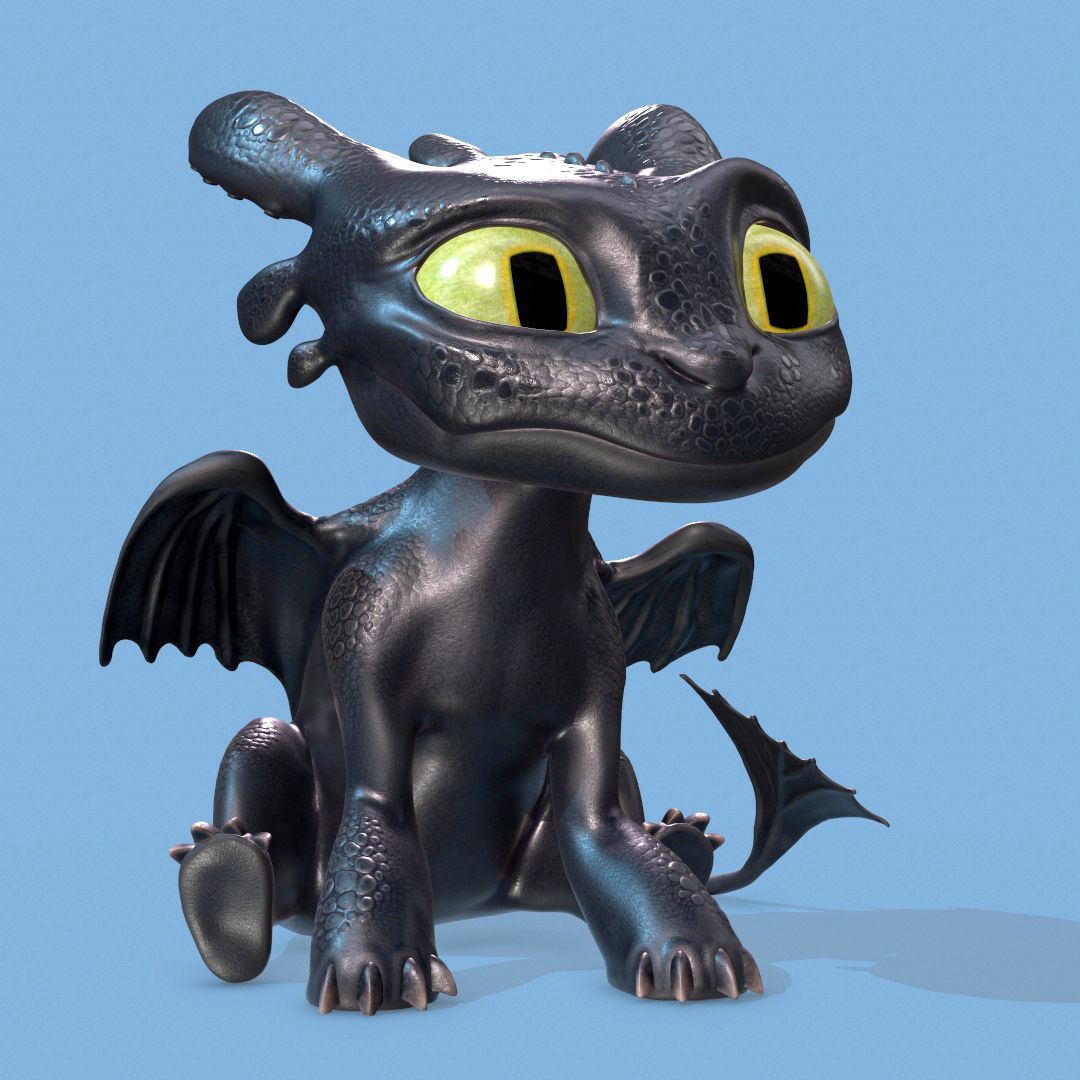 Baby Toothless Low-poly 3D model_4