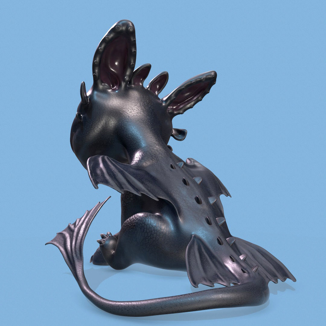 Baby Toothless Low-poly 3D model_5