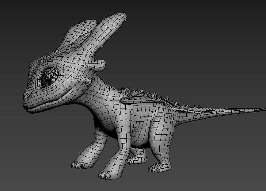 Baby Toothless Low-poly 3D model_7