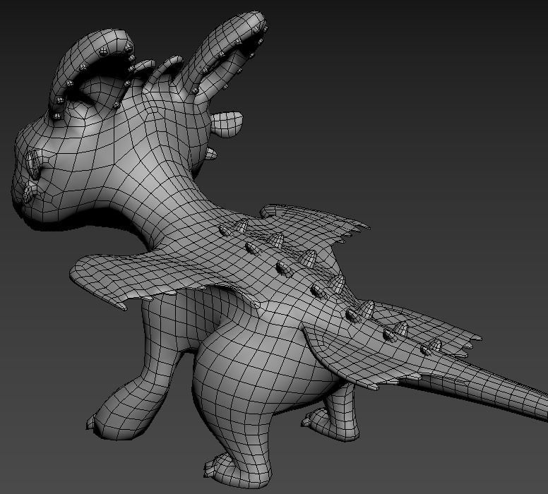 Baby Toothless Low-poly 3D model_8