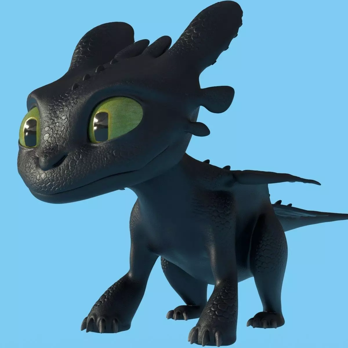 Baby Toothless Low-poly 3D model_0