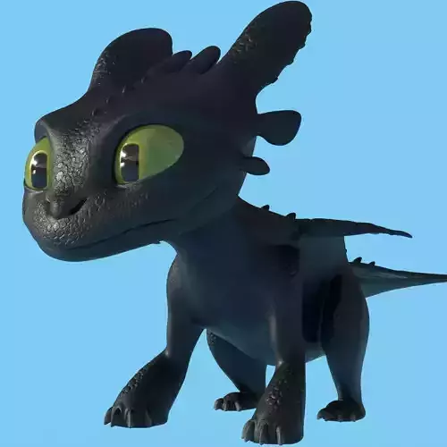 Baby Toothless Low-poly 3D model