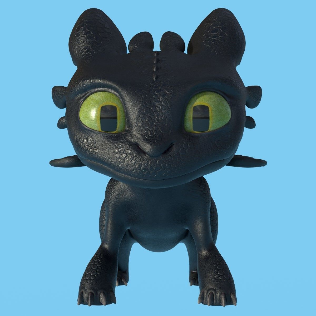 Baby Toothless Low-poly 3D model_1