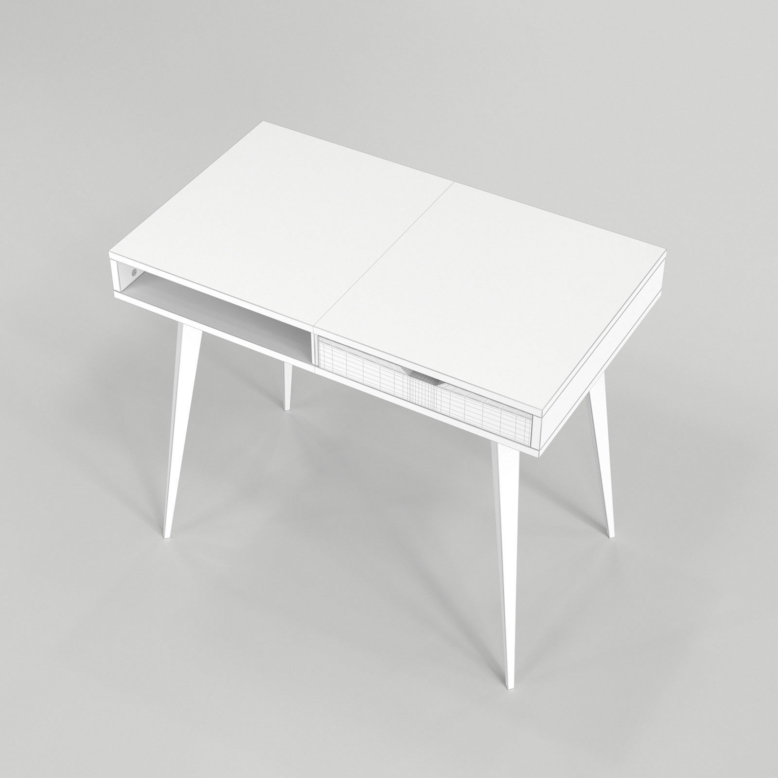 Scandinavian Desk 04 3D model_3