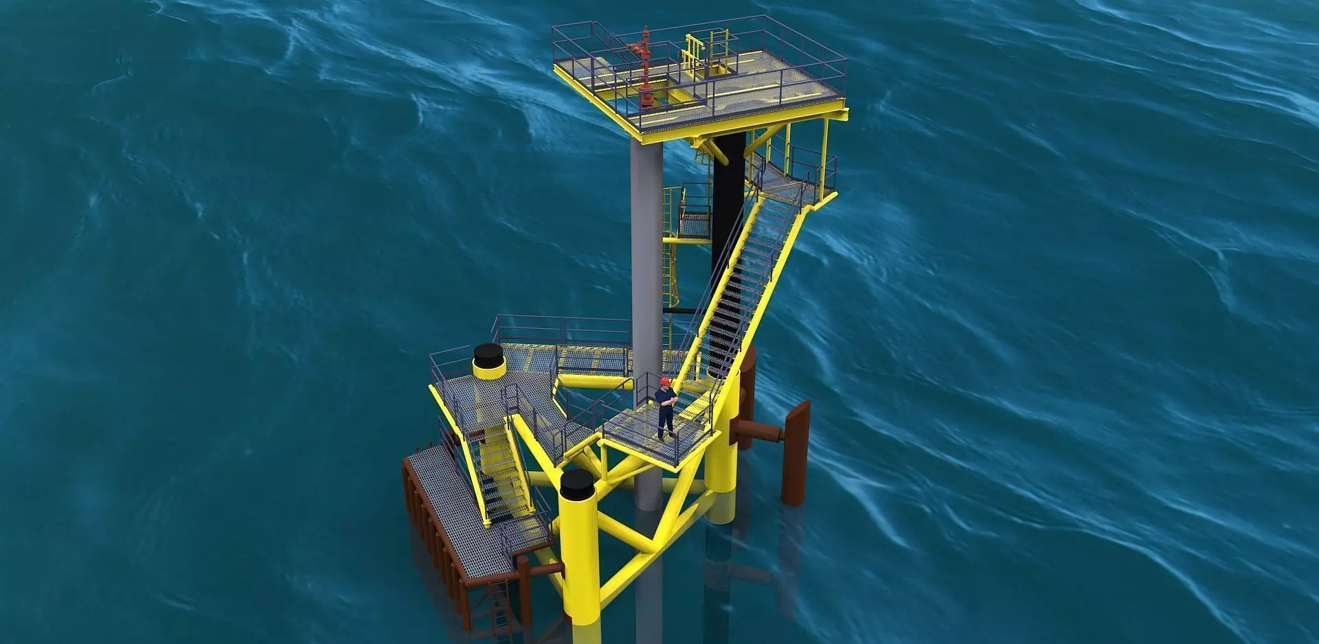 Low deck caisson concept Free 3D model