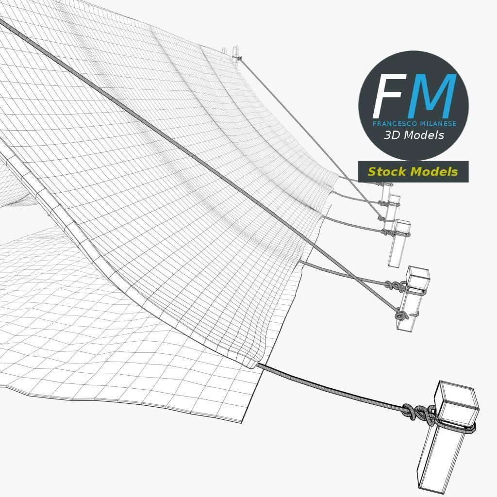 Simple pup tent 3D model_8