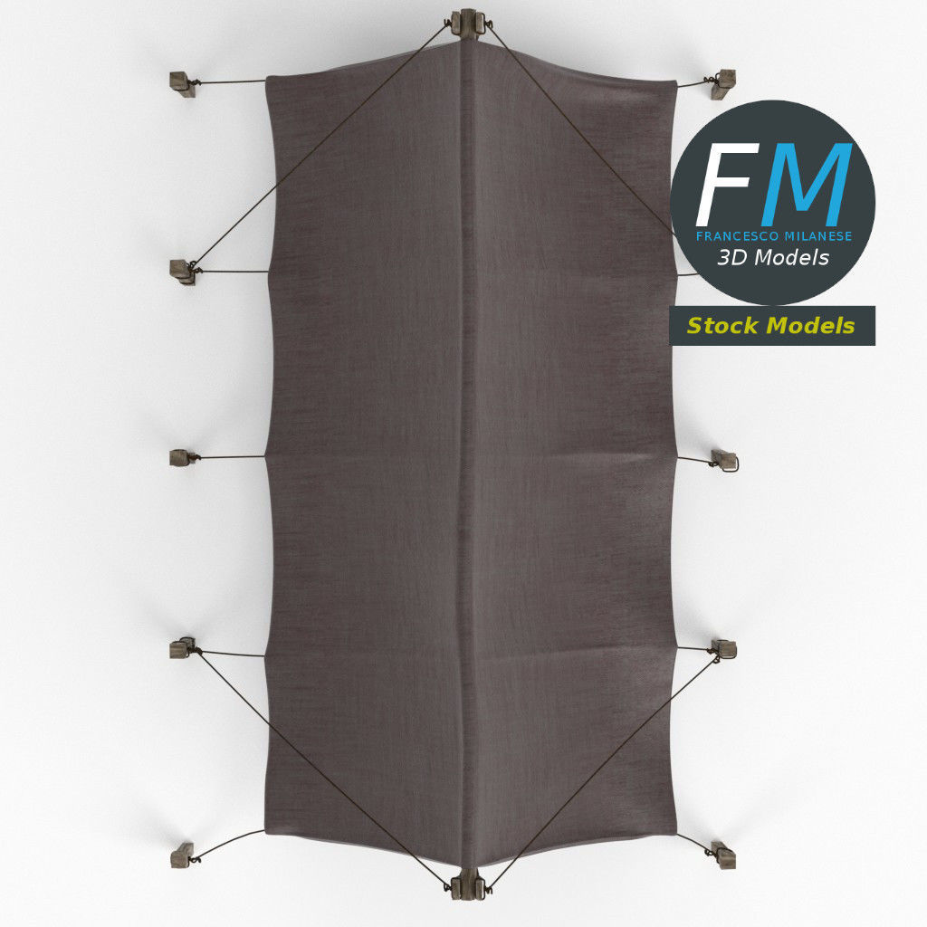 Simple pup tent 3D model_6