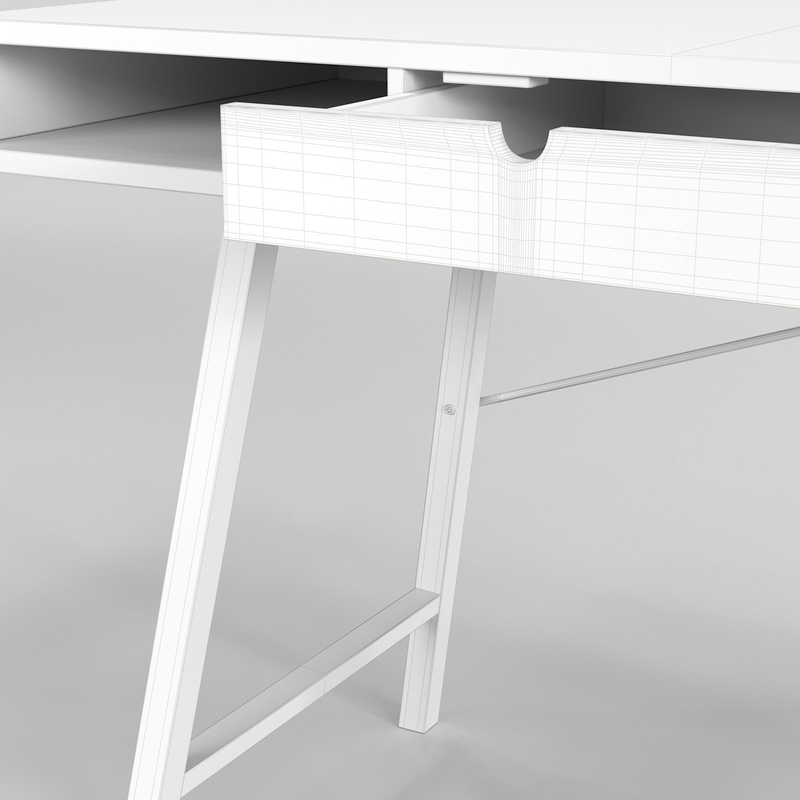 Scandinavian Desk 05 3D model_7