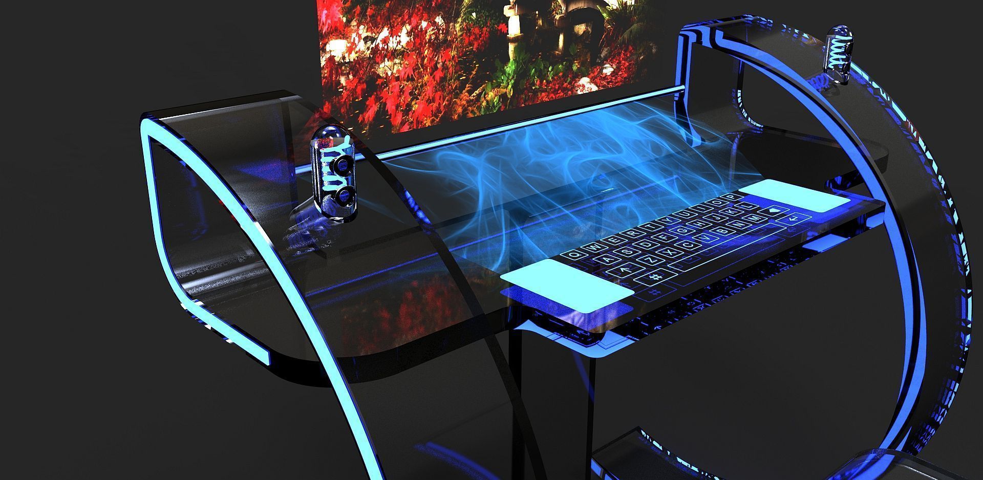 Future desk Free 3D model_2