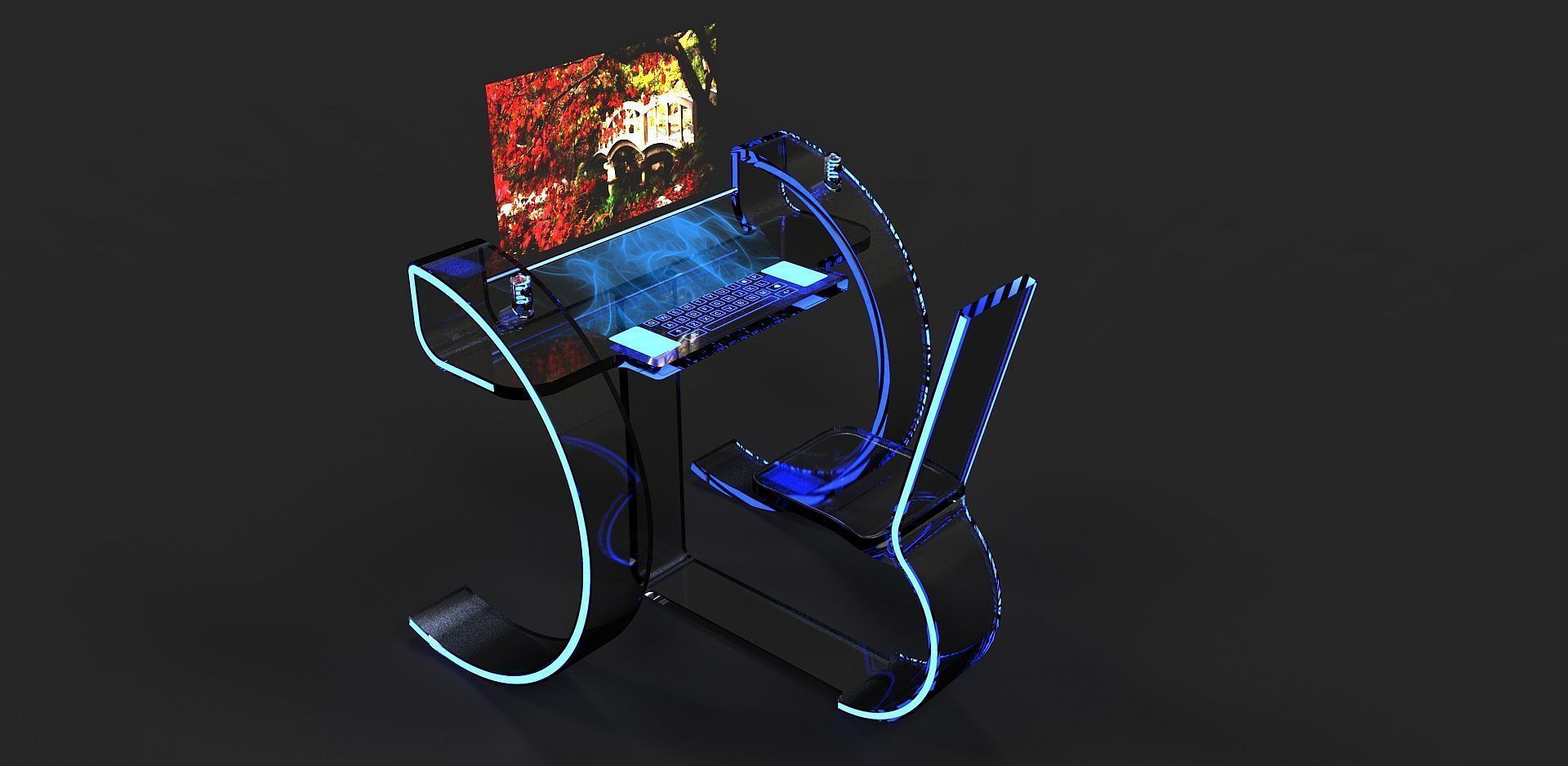 Future desk Free 3D model_1
