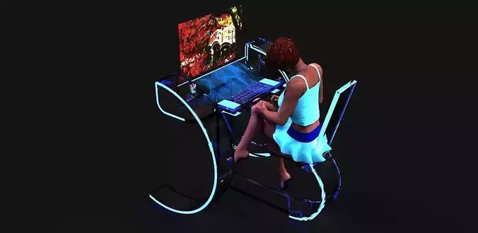 Future desk Free 3D model