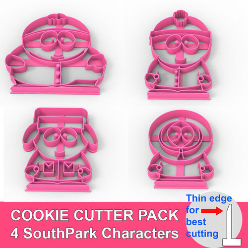 COOKIE CUTTER PACK 4 SouthPark Characters  3D print model