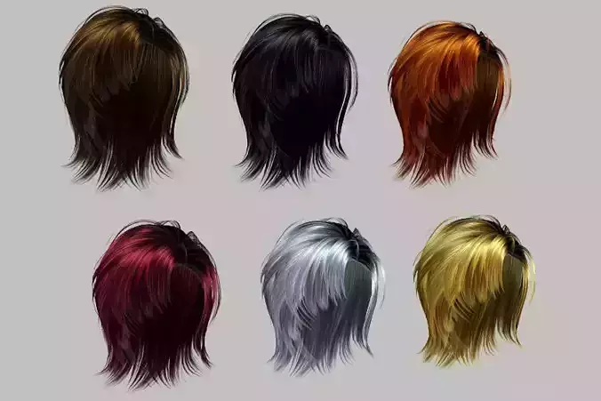 hair style woman hair hair style short hair face barber  3D model