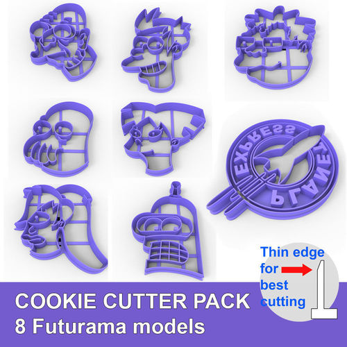 COOKIE CUTTER PACK 8 Futurama models 3D print model