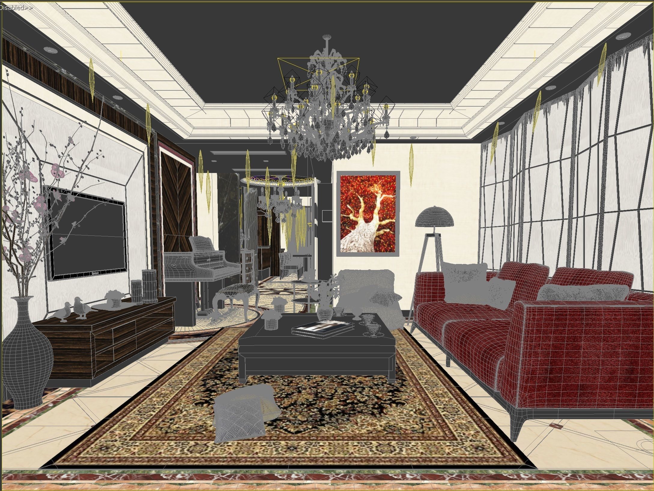 Living Room 3D model_1