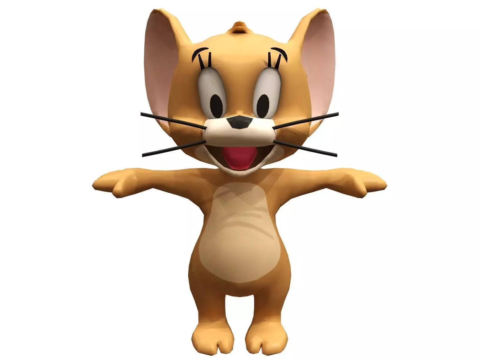 jerry tom and cartoon character Low-poly 3D model_0