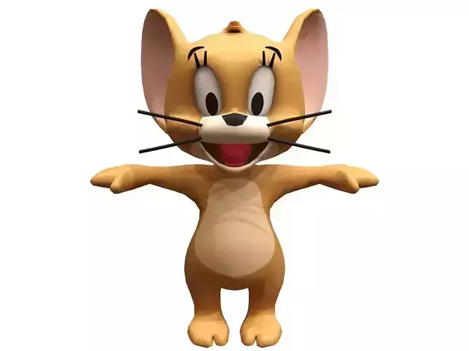 jerry tom and cartoon character Low-poly 3D model