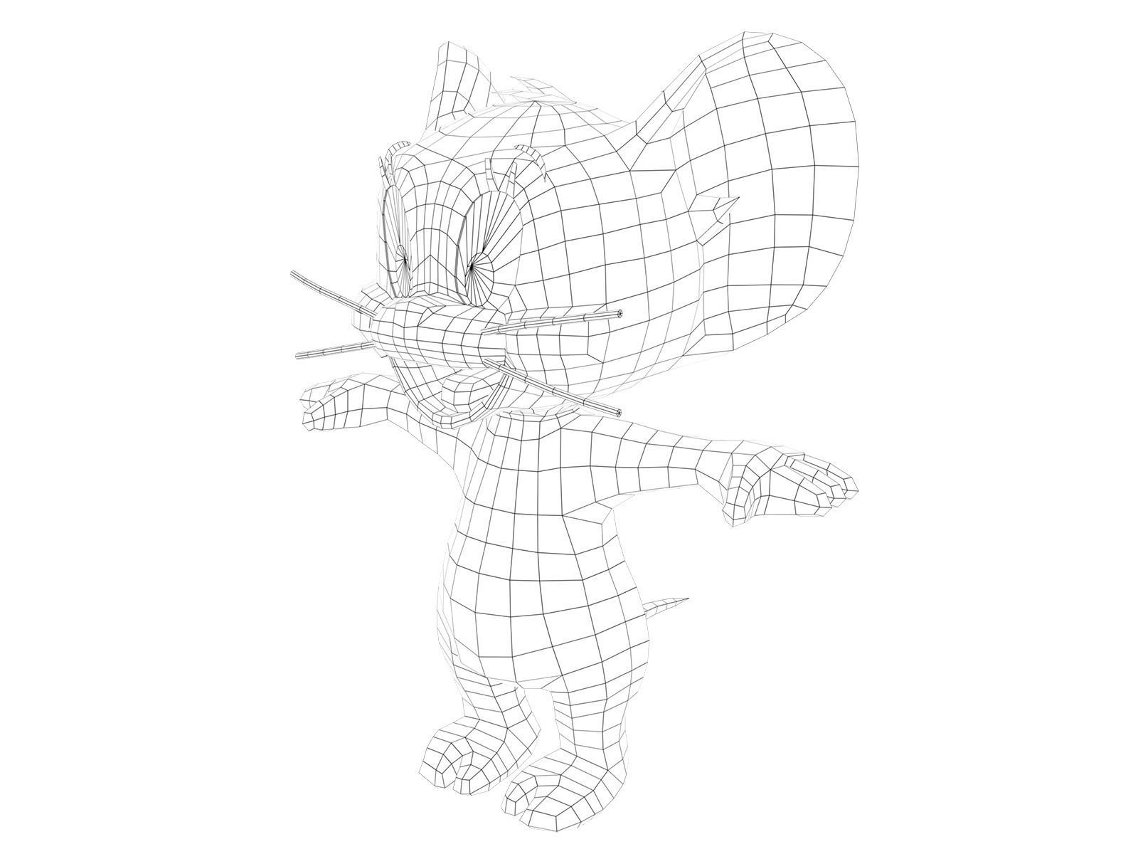 jerry tom and cartoon character Low-poly 3D model_12