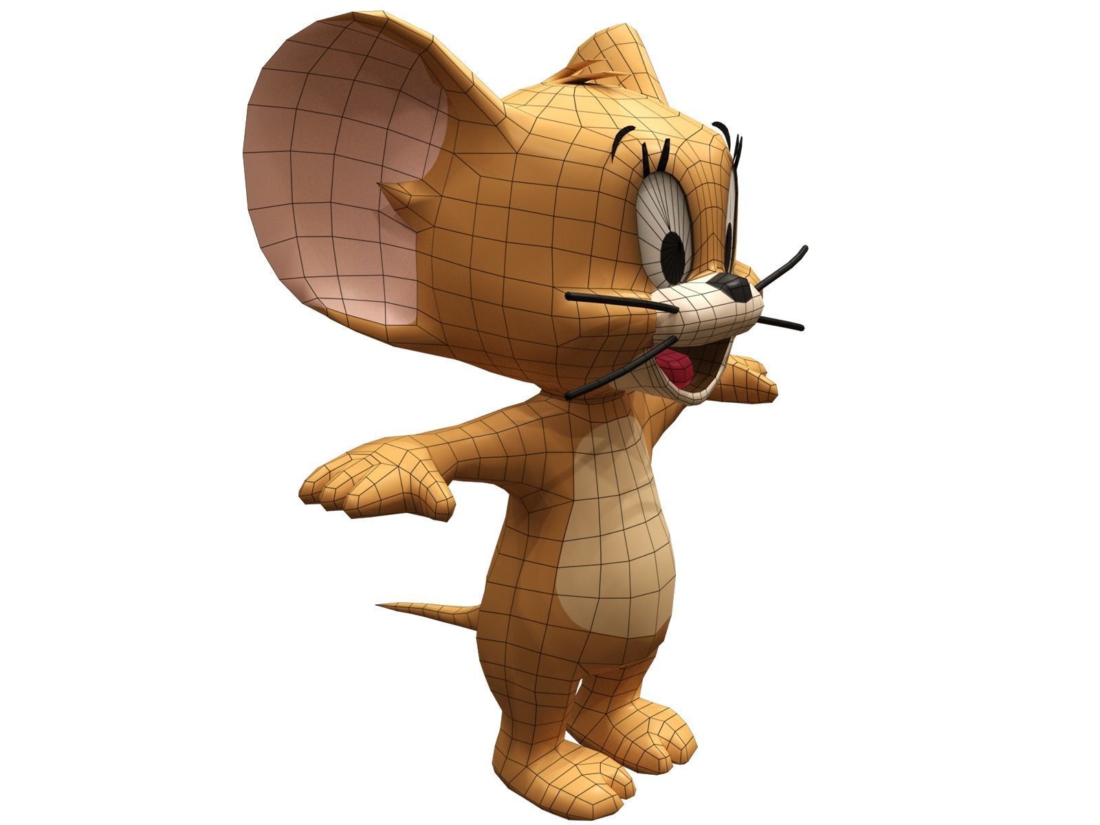 jerry tom and cartoon character Low-poly 3D model_11