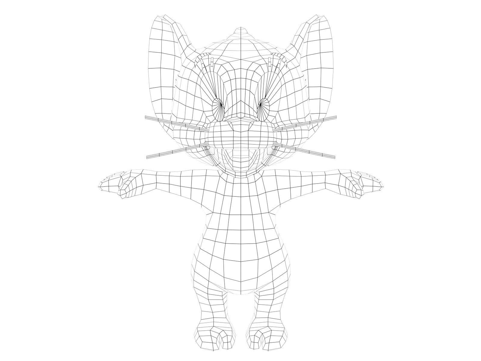 jerry tom and cartoon character Low-poly 3D model_13