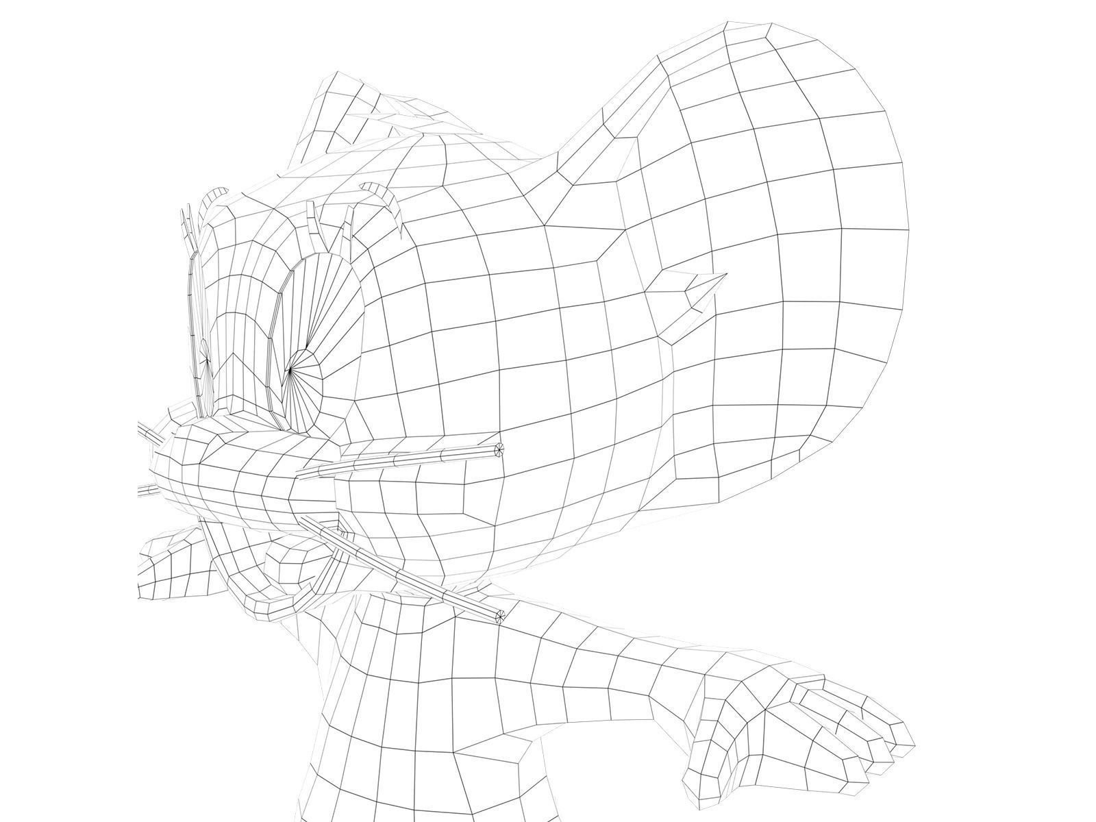 jerry tom and cartoon character Low-poly 3D model_14