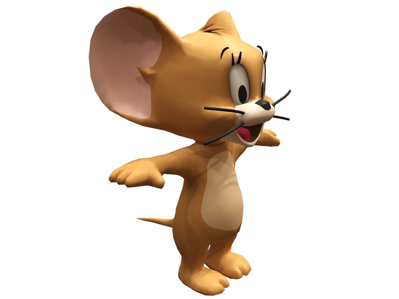 jerry tom and cartoon character Low-poly 3D model_1
