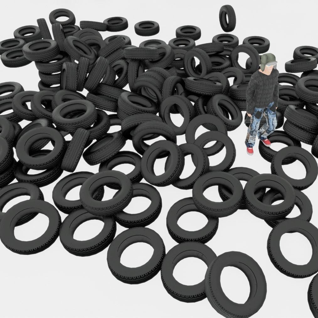 Tire o1 Low-poly 3D model_3