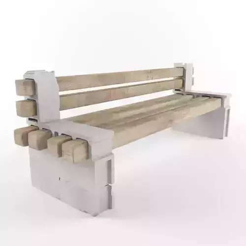 bench with concrete blocks