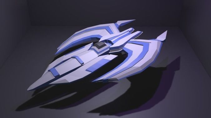 Spaceship GRXX00 3D Model Low-poly 3D model