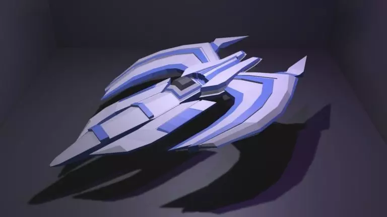 Spaceship GRXX00 3D Model Low-poly 3D model_0