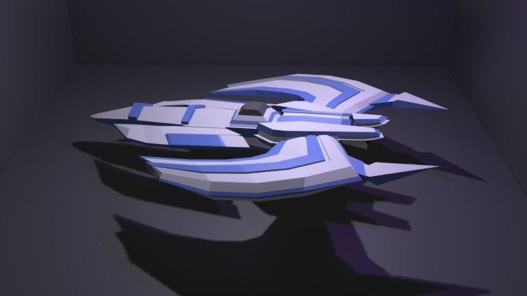 Spaceship GRXX00 3D Model Low-poly 3D model_4