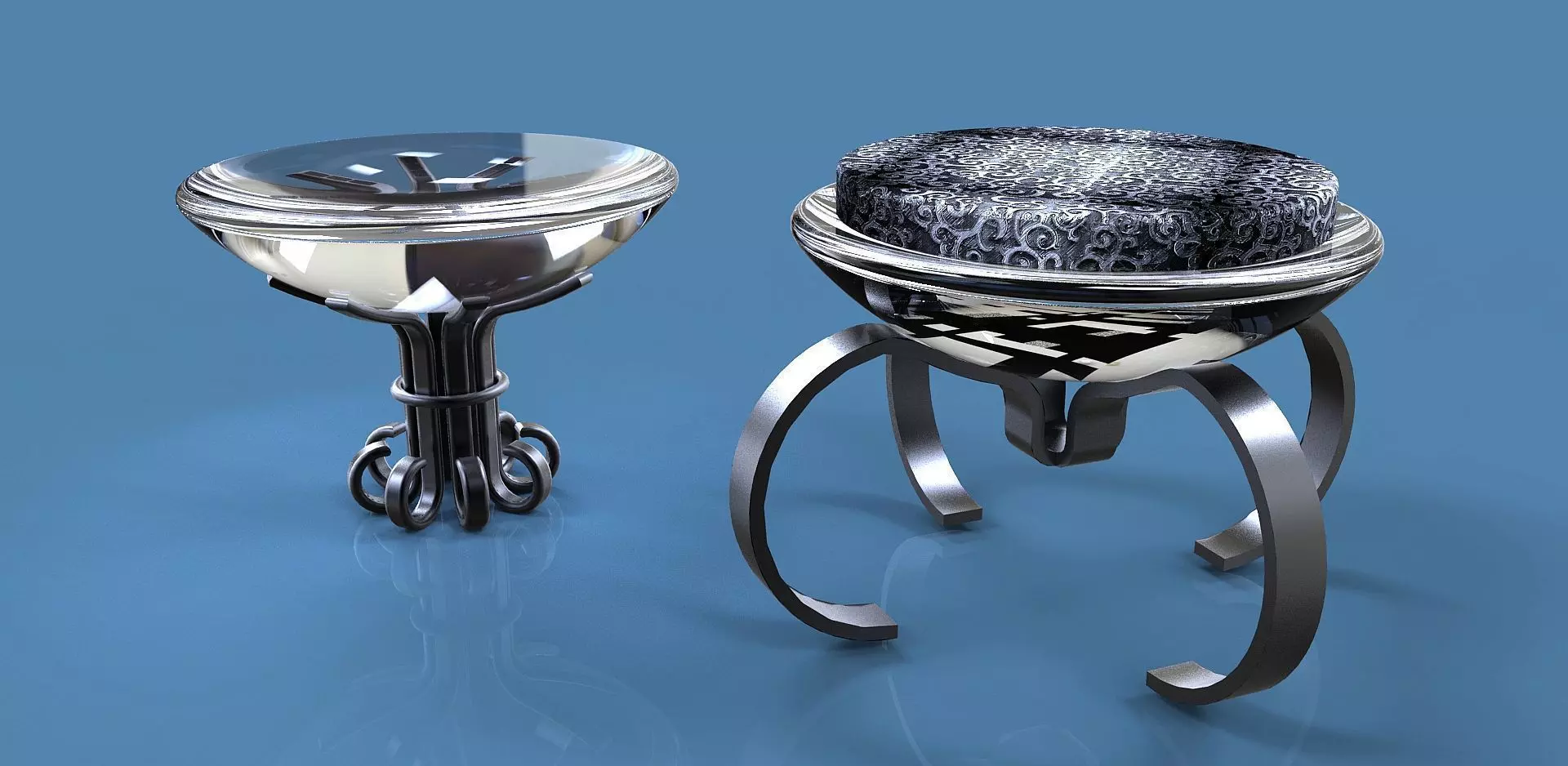 Contemporary stools Free 3D model