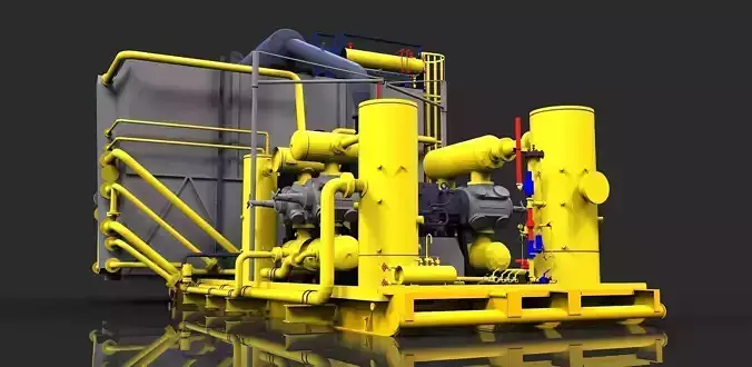Compressor 2 gas turbine Free 3D model