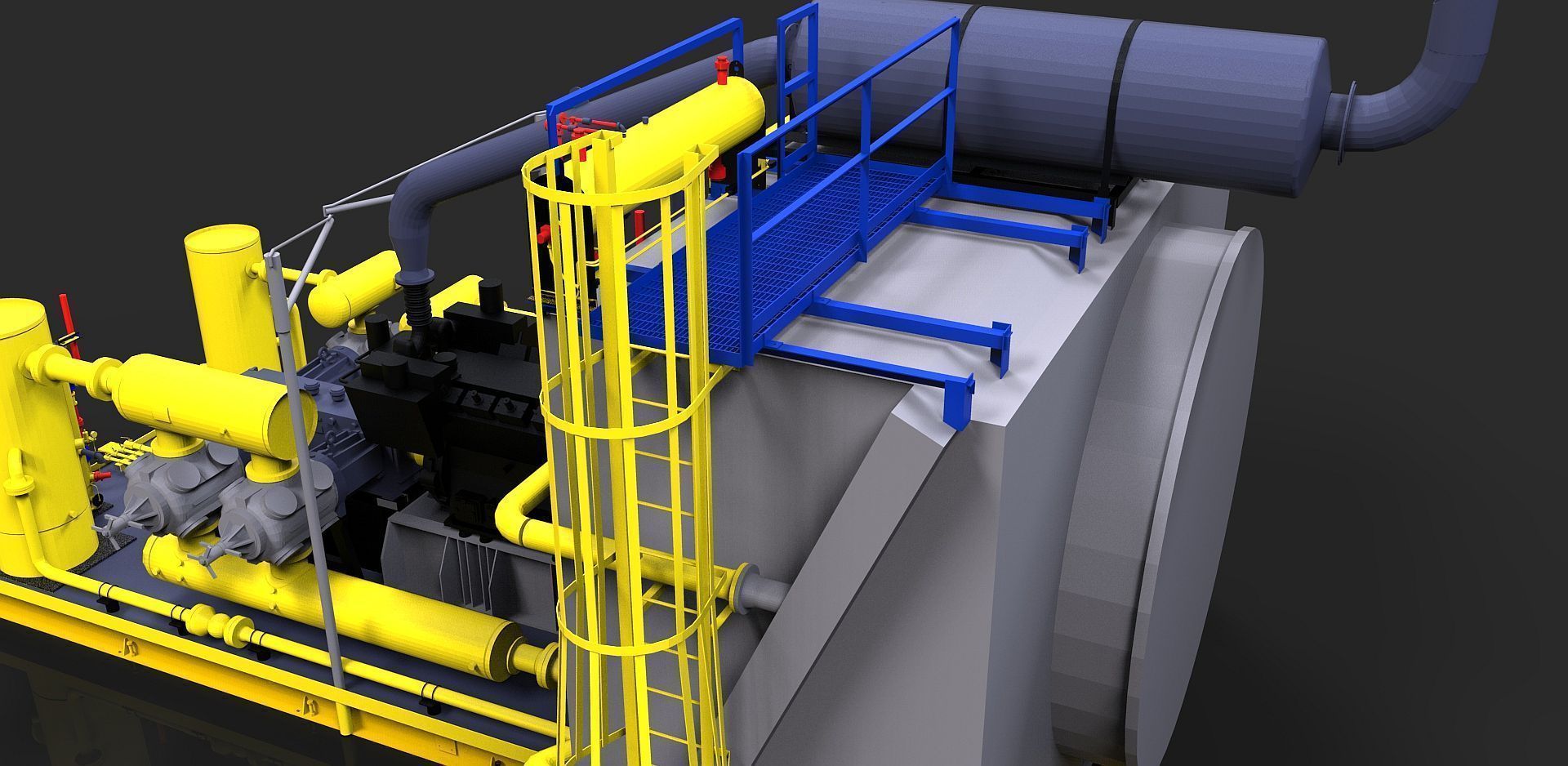 Compressor 2 gas turbine Free 3D model_3