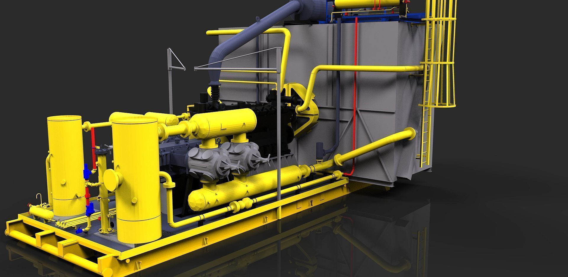 Compressor 2 gas turbine Free 3D model_2