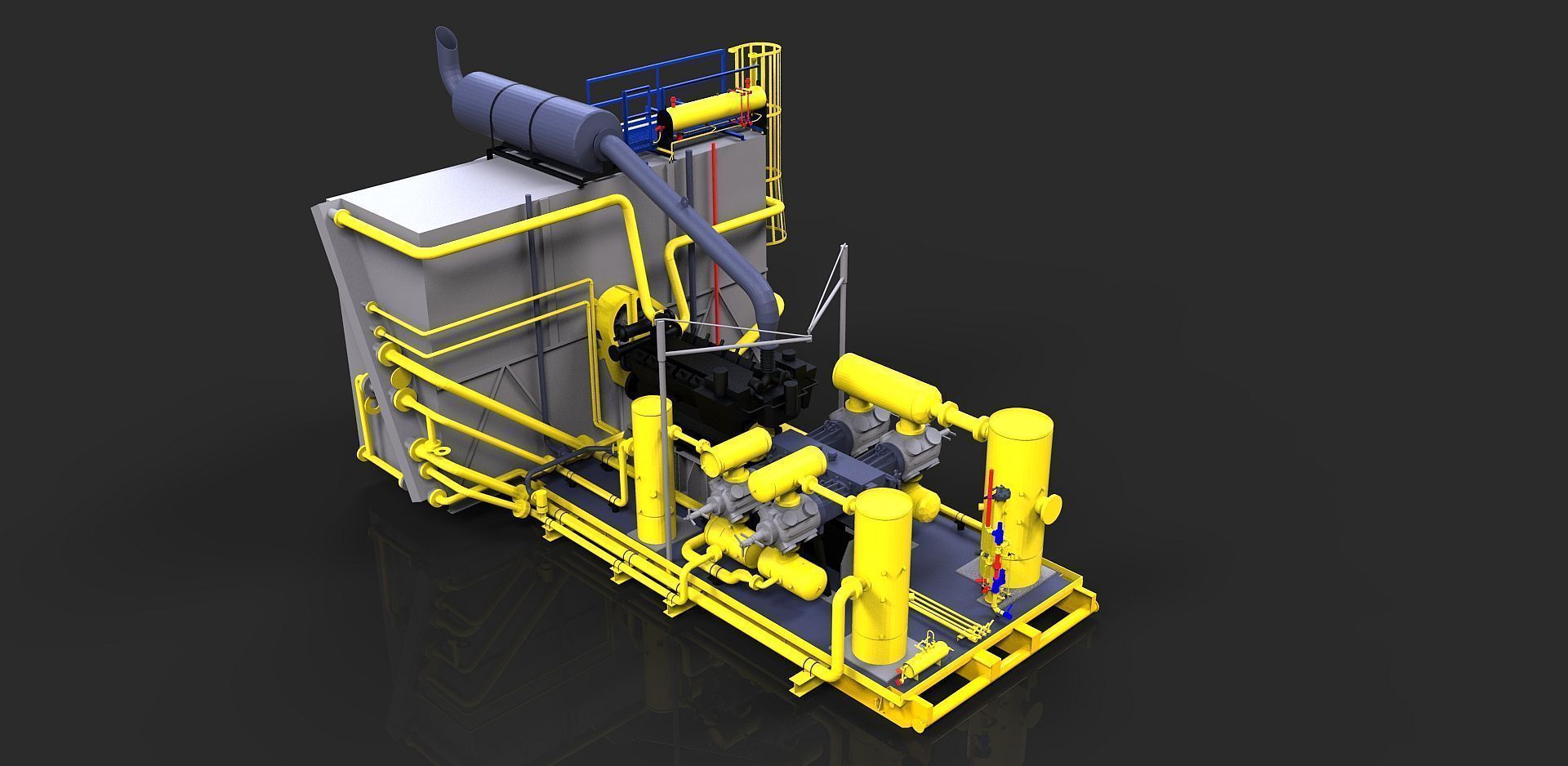 Compressor 2 gas turbine Free 3D model_1