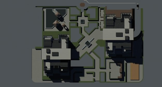 complex apartment building with swimming pool 3D model_3