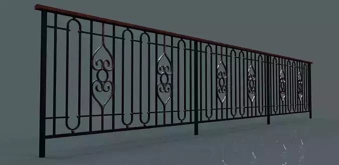 Iron rail Free 3D model