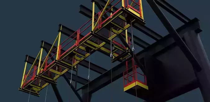Hanging swing rope walkway Free 3D model