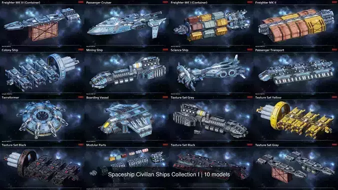Spaceship Civilian Ships Collection I 