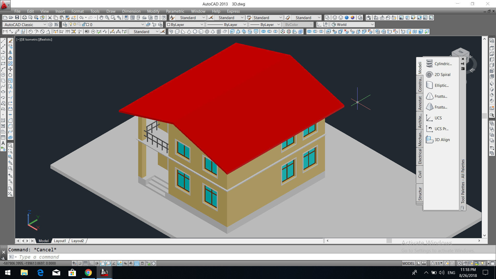 Private beautiful house project 3D model_1