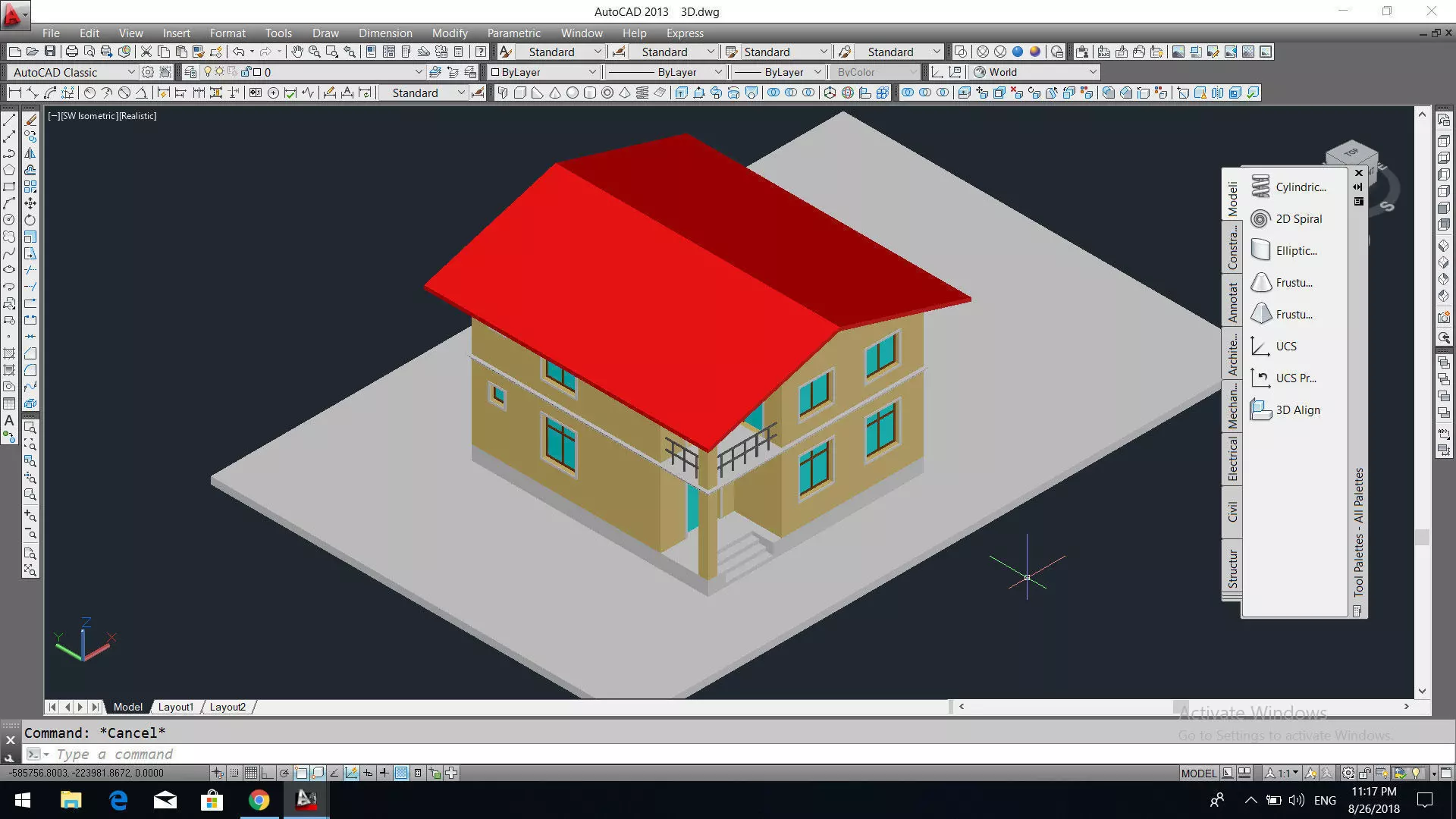 Private beautiful house project 3D model_0
