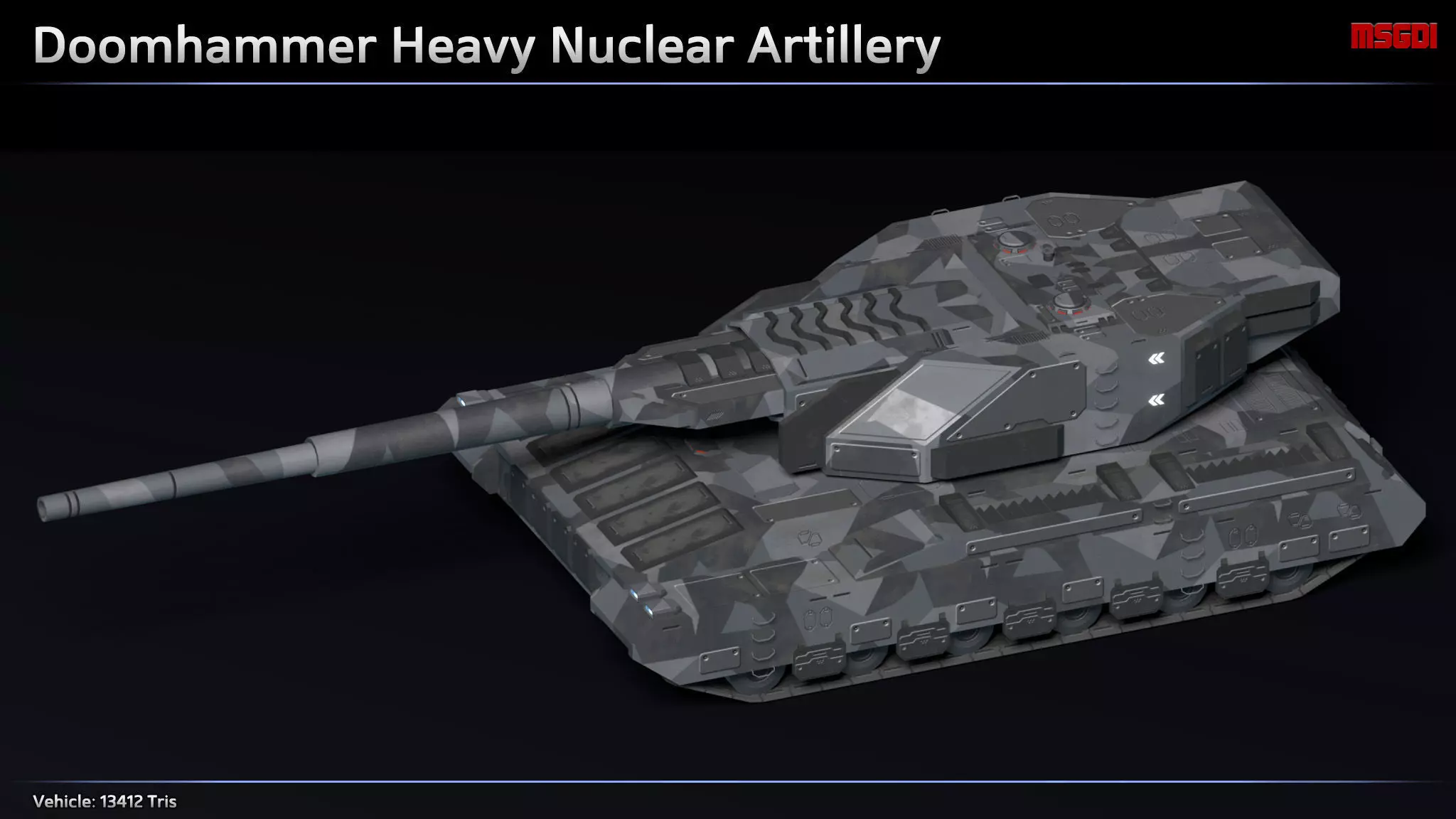 Scifi Doomhammer Heavy Nuclear Artillery Low-poly 3D model_0