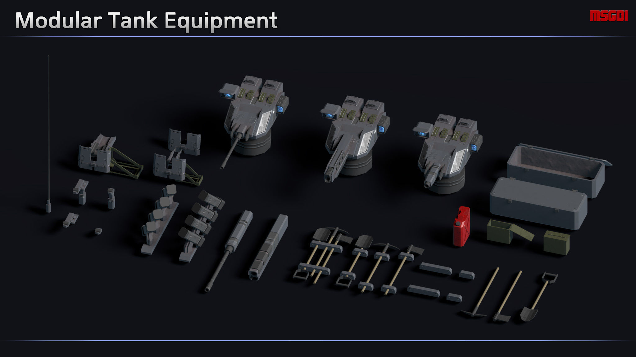 Scifi Doomhammer Heavy Nuclear Artillery Low-poly 3D model_1